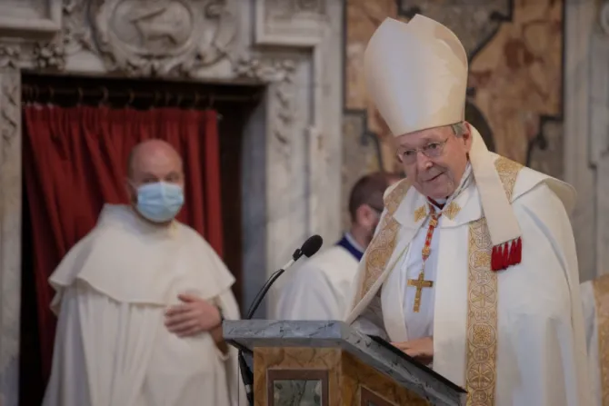 Cardinal George Pell at the annual Eucharistic procession at the Angelicum in Rome, May 13, 2021